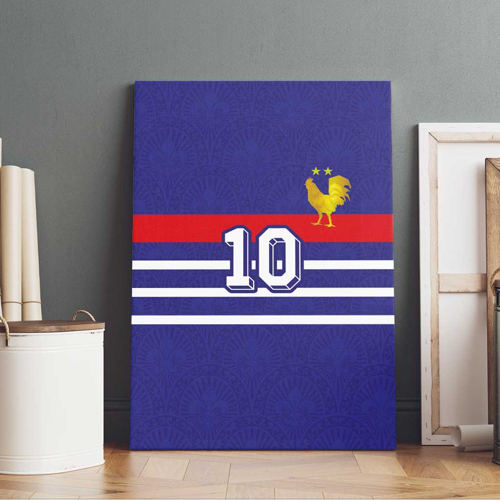 Custom French Football Canvas Wall Art France 98 Retro Style