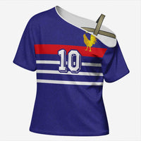 Custom French Football Cross Shoulder Shirt France 98 Retro Style
