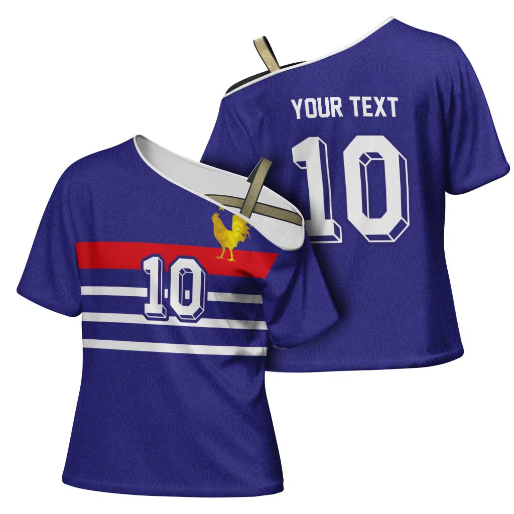 Custom French Football Cross Shoulder Shirt France 98 Retro Style