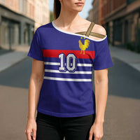 Custom French Football Cross Shoulder Shirt France 98 Retro Style