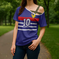 Custom French Football Cross Shoulder Shirt France 98 Retro Style