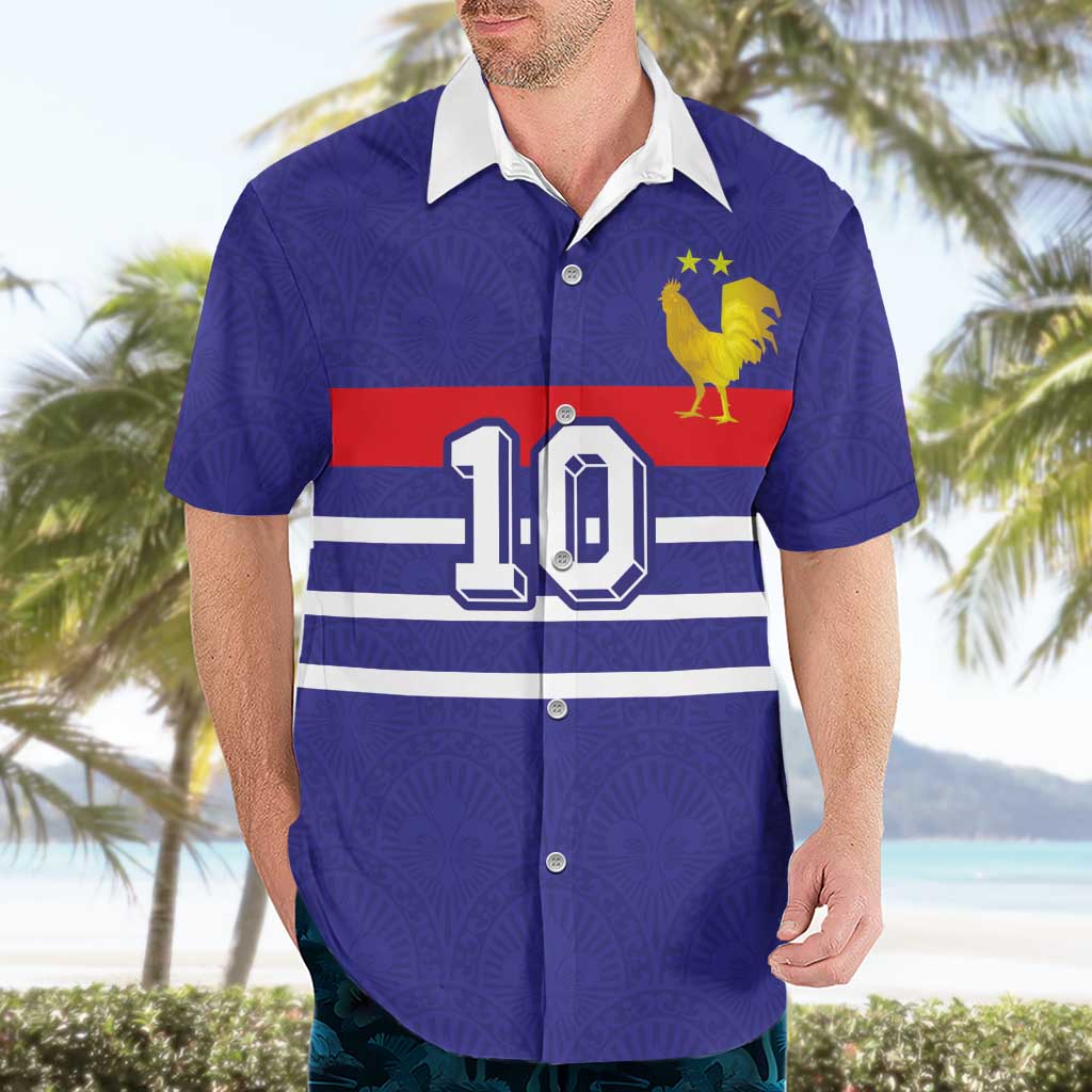 Custom French Football Hawaiian Shirt France 98 Retro Style