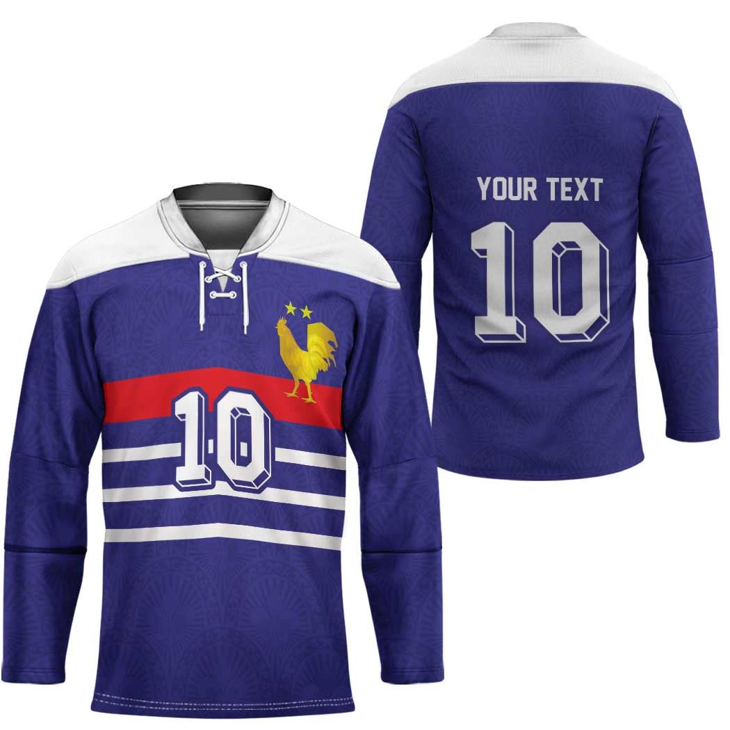 Custom French Football Hockey Jersey France 98 Retro Style