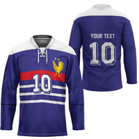 Custom French Football Hockey Jersey France 98 Retro Style