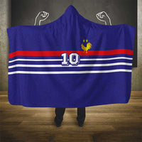 Custom French Football Hooded Blanket France 98 Retro Style
