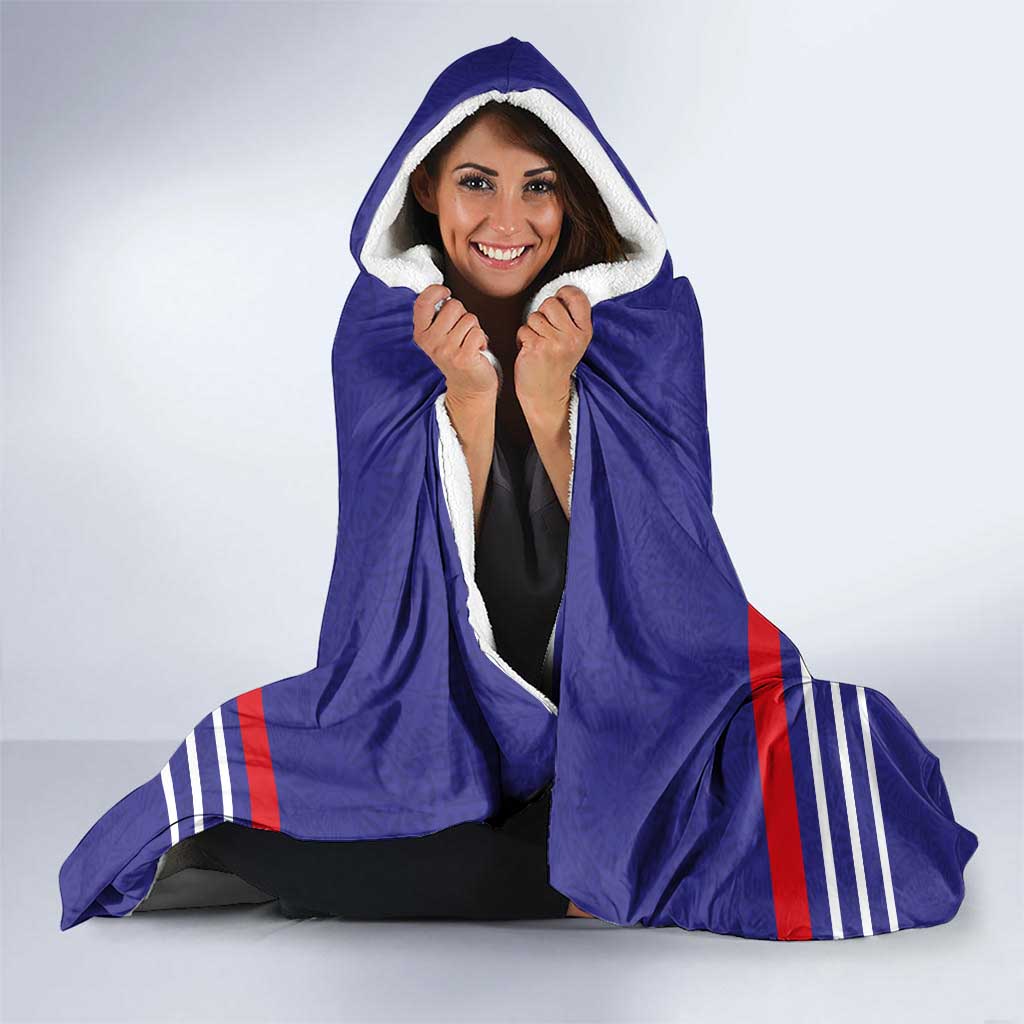 Custom French Football Hooded Blanket France 98 Retro Style