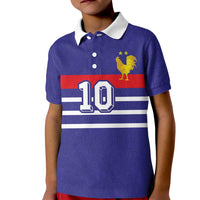 Custom French Football Kid Polo Shirt France 98 Retro Style