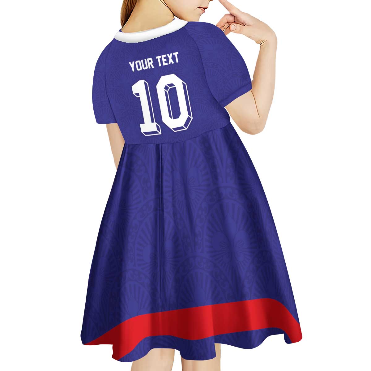 Custom French Football Kid Short Sleeve Dress France 98 Retro Style