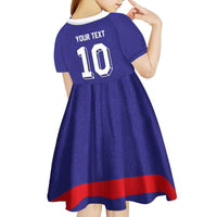 Custom French Football Kid Short Sleeve Dress France 98 Retro Style