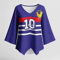 Custom French Football Kimono Sleeve Blouse France 98 Retro Style