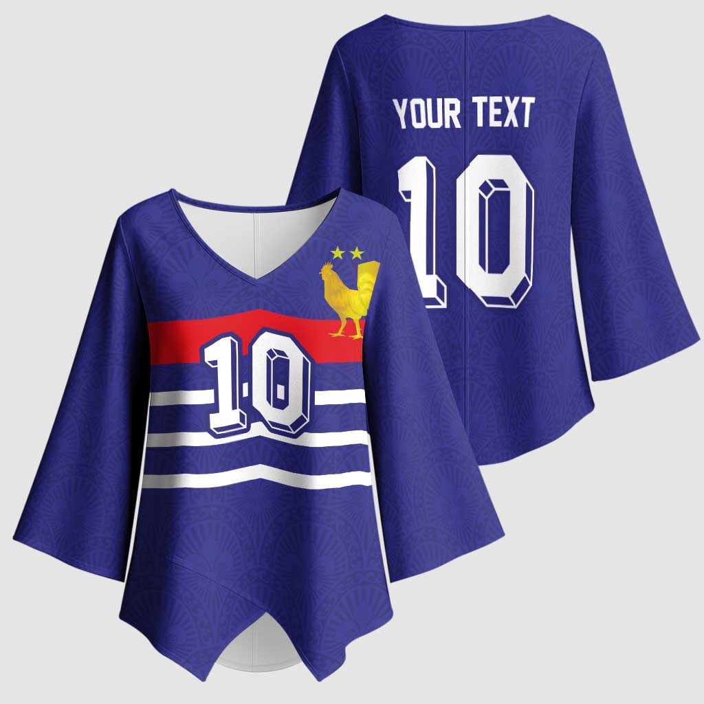 Custom French Football Kimono Sleeve Blouse France 98 Retro Style