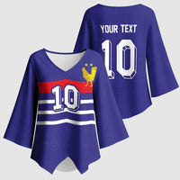 Custom French Football Kimono Sleeve Blouse France 98 Retro Style