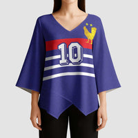 Custom French Football Kimono Sleeve Blouse France 98 Retro Style