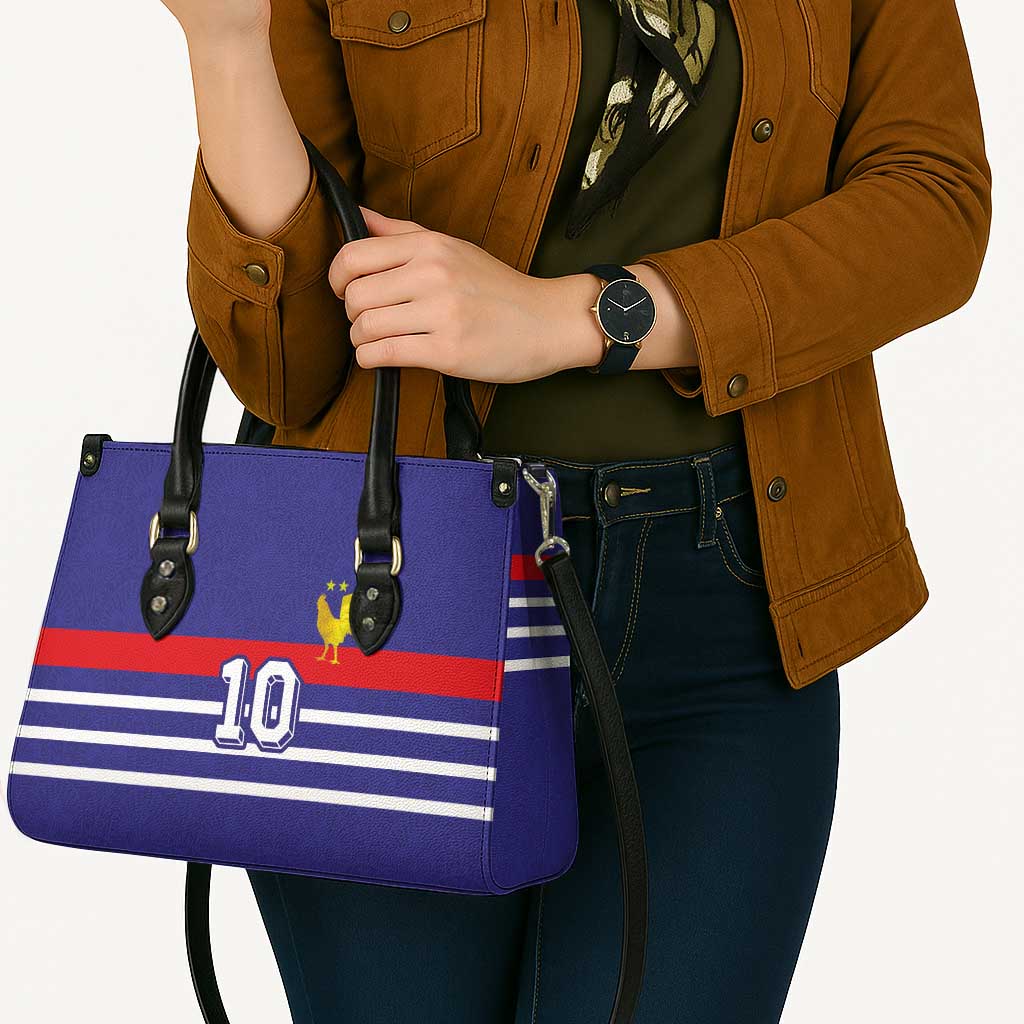 Custom French Football Leather Bag France 98 Retro Style