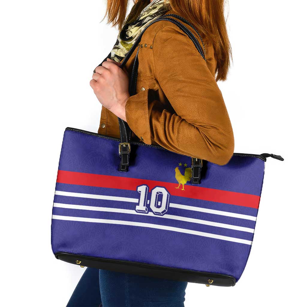 Custom French Football Leather Tote Bag France 98 Retro Style