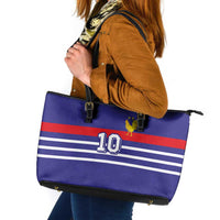 Custom French Football Leather Tote Bag France 98 Retro Style