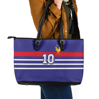 Custom French Football Leather Tote Bag France 98 Retro Style