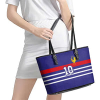 Custom French Football Leather Tote Bag France 98 Retro Style