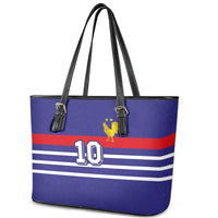 Custom French Football Leather Tote Bag France 98 Retro Style