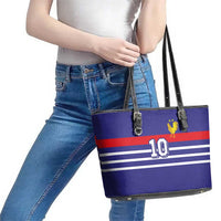 Custom French Football Leather Tote Bag France 98 Retro Style