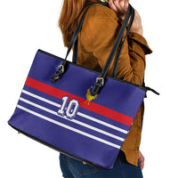 Custom French Football Leather Tote Bag France 98 Retro Style