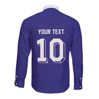 Custom French Football Long Sleeve Button Shirt France 98 Retro Style