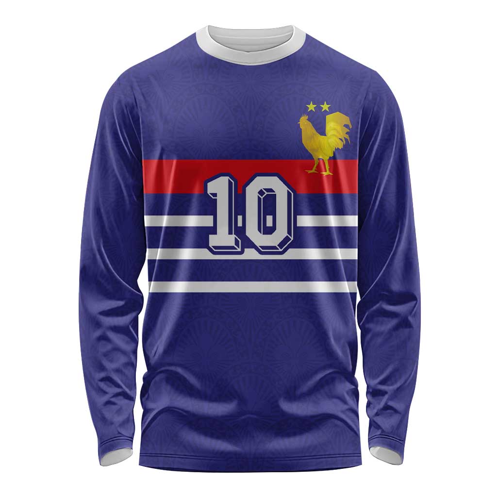 Custom French Football Long Sleeve Shirt France 98 Retro Style
