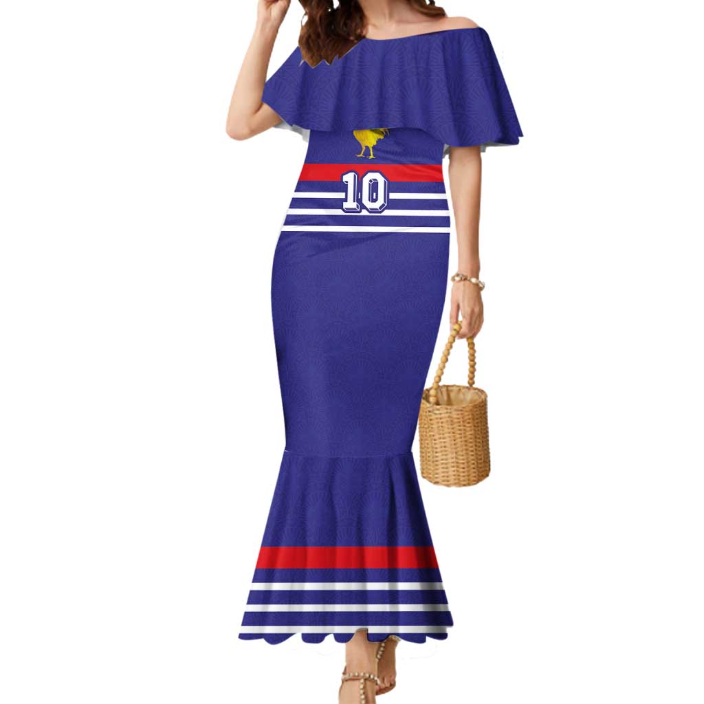 Custom French Football Mermaid Dress France 98 Retro Style