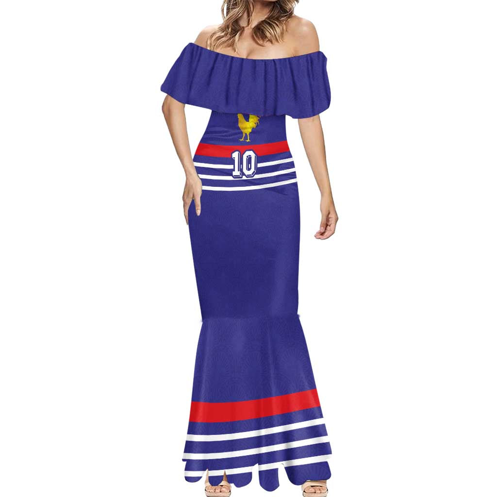 Custom French Football Mermaid Dress France 98 Retro Style