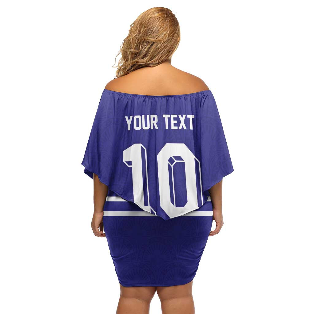 Custom French Football Off Shoulder Short Dress France 98 Retro Style