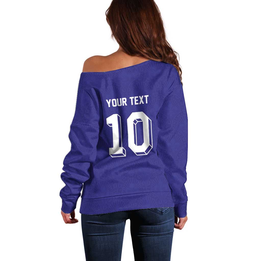 Custom French Football Off Shoulder Sweater France 98 Retro Style