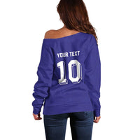 Custom French Football Off Shoulder Sweater France 98 Retro Style