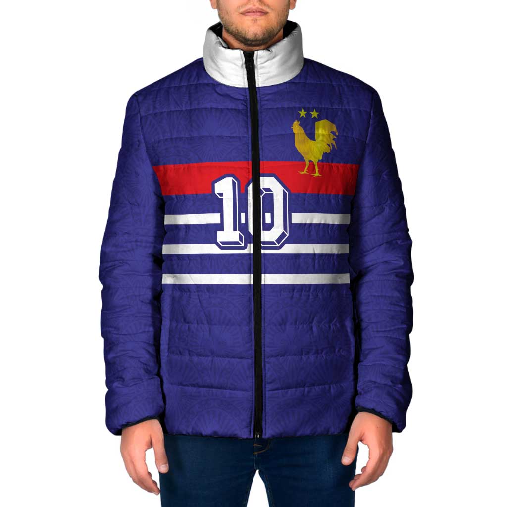 Custom French Football Padded Jacket France 98 Retro Style