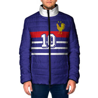 Custom French Football Padded Jacket France 98 Retro Style
