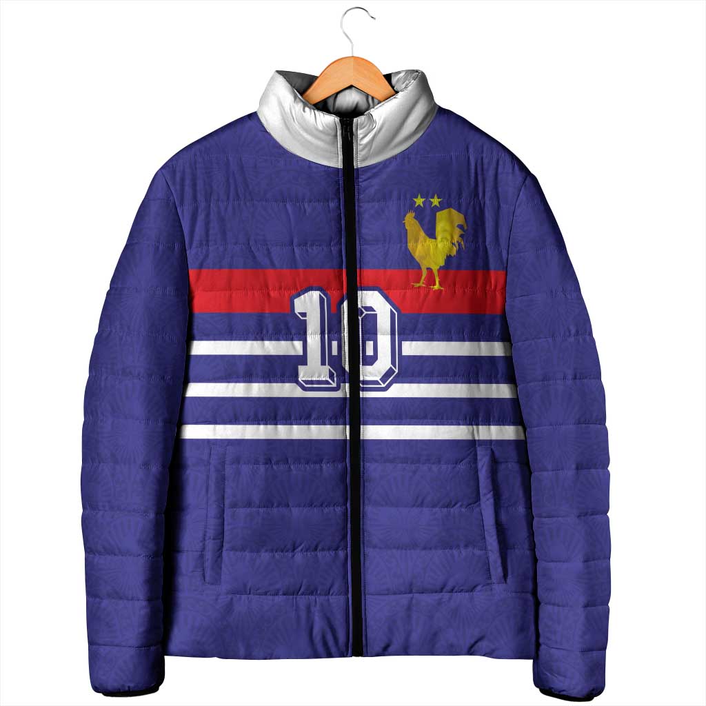 Custom French Football Padded Jacket France 98 Retro Style