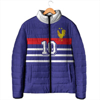 Custom French Football Padded Jacket France 98 Retro Style