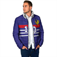Custom French Football Padded Jacket France 98 Retro Style