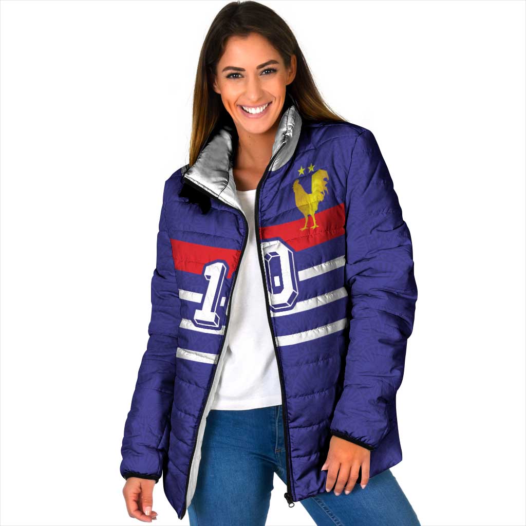 Custom French Football Padded Jacket France 98 Retro Style