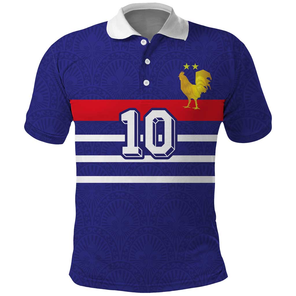 Custom French Football Polo Shirt France 98 Retro Style