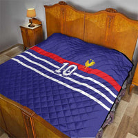 Custom French Football Quilt France 98 Retro Style
