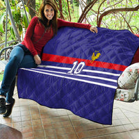 Custom French Football Quilt France 98 Retro Style