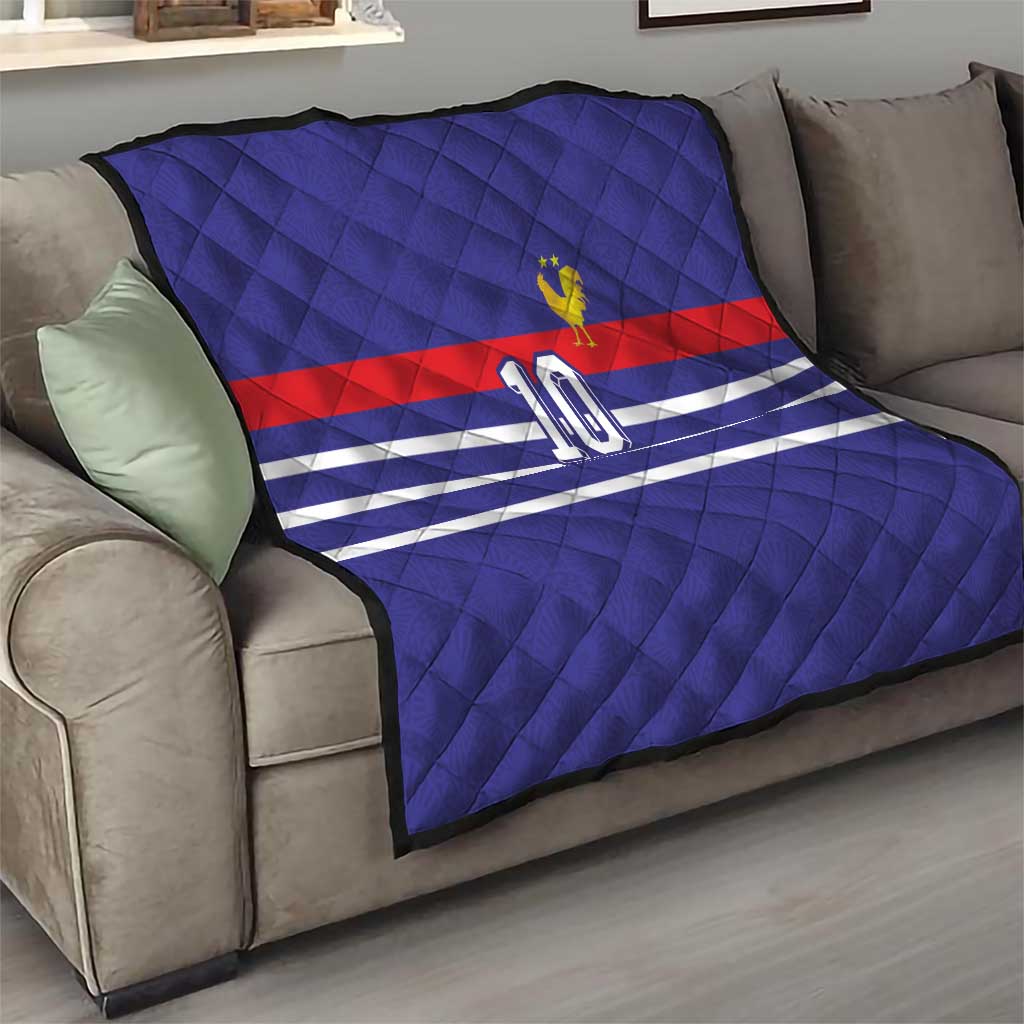 Custom French Football Quilt France 98 Retro Style