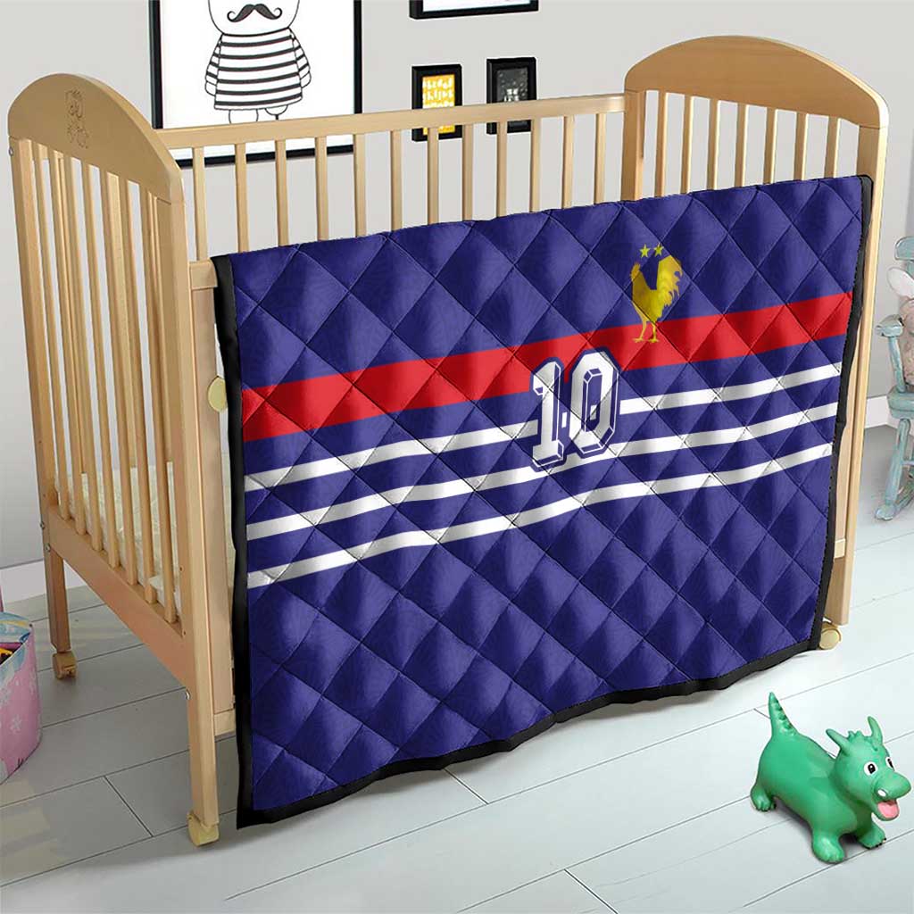 Custom French Football Quilt France 98 Retro Style