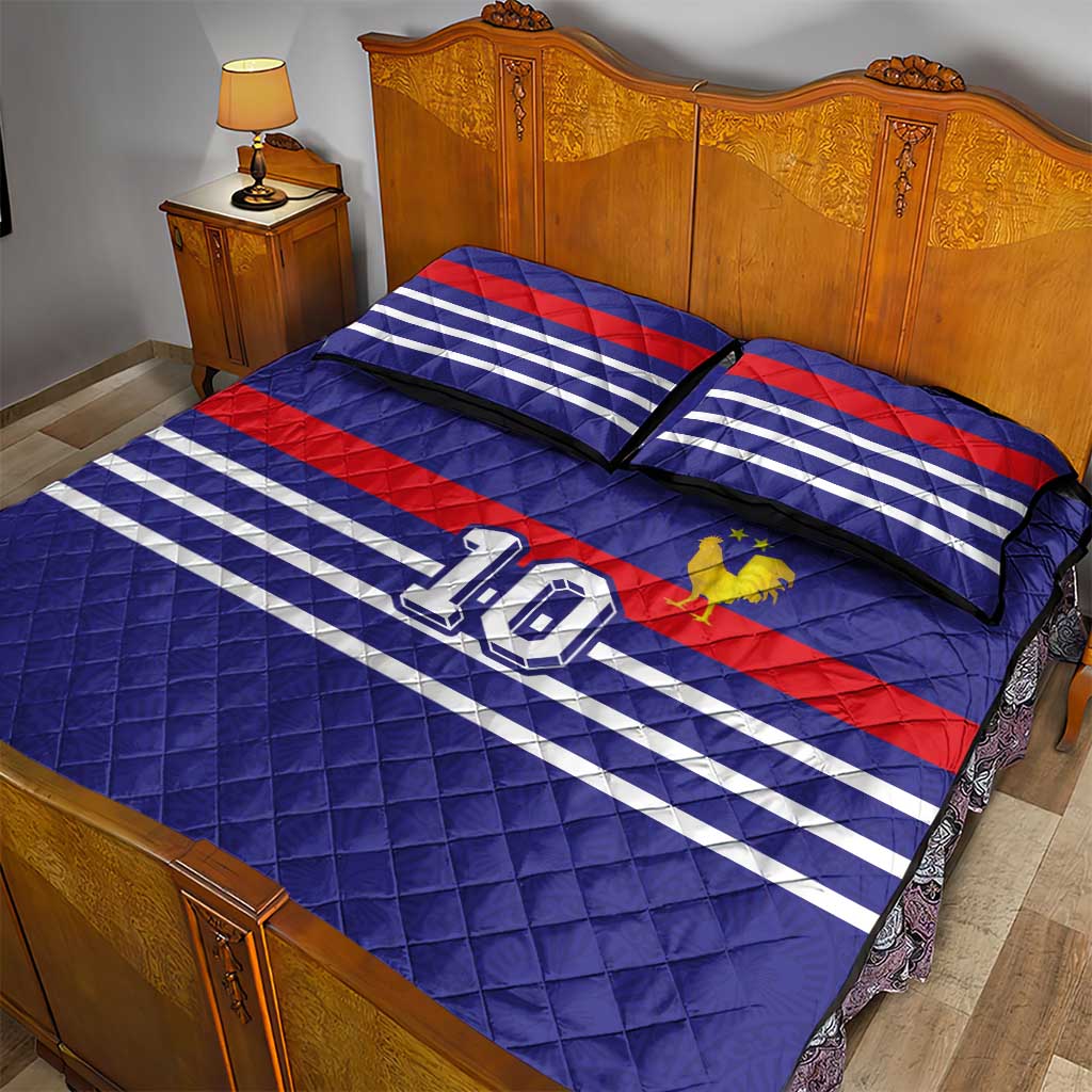 Custom French Football Quilt Bed Set France 98 Retro Style