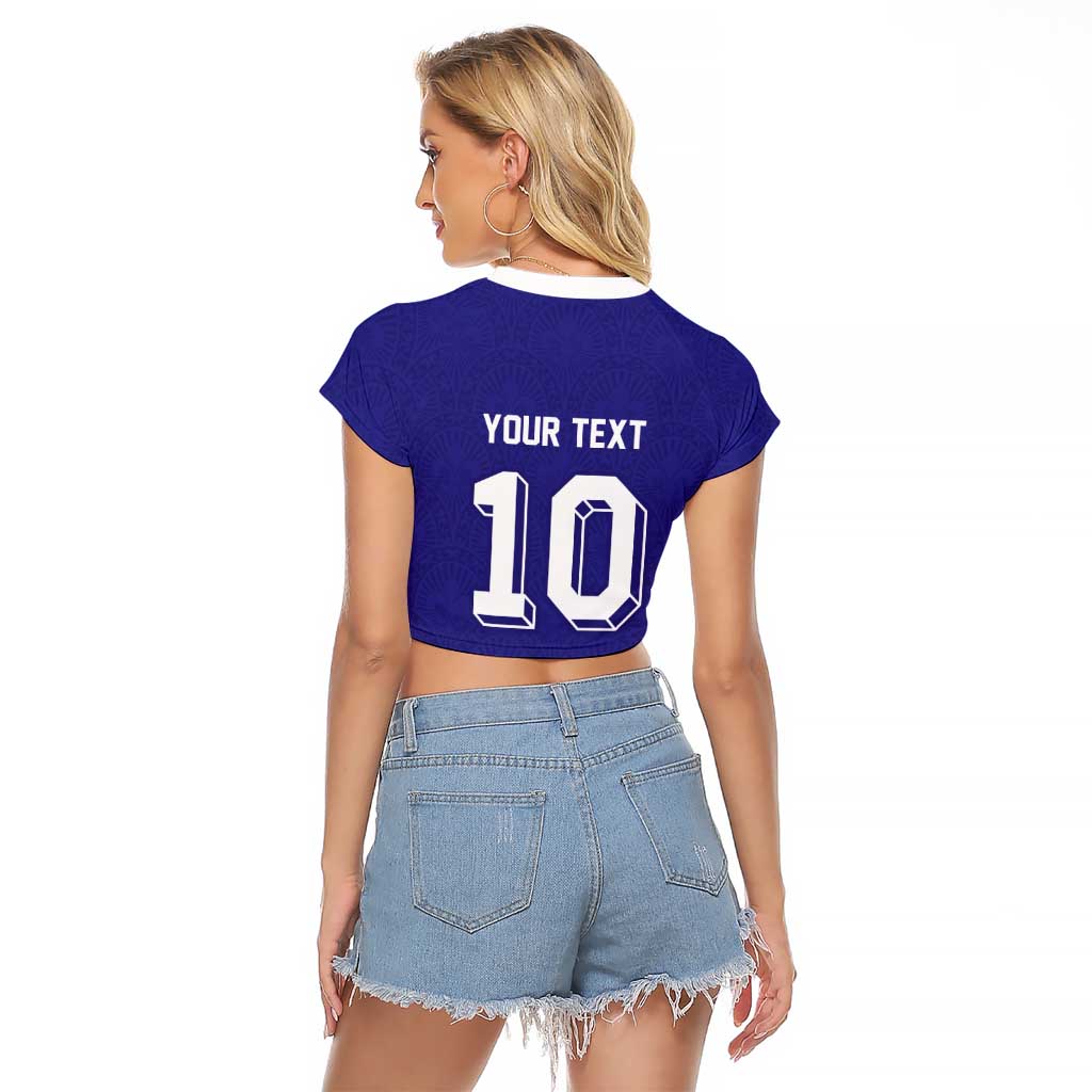 Custom French Football Raglan Cropped T Shirt France 98 Retro Style