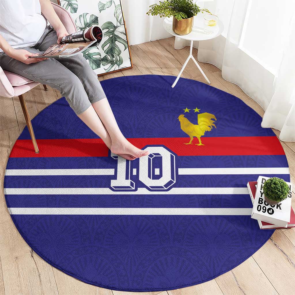 Custom French Football Round Carpet France 98 Retro Style