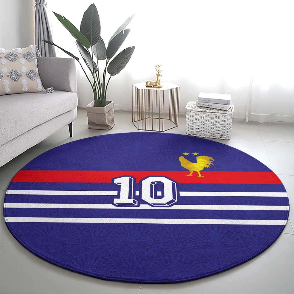 Custom French Football Round Carpet France 98 Retro Style
