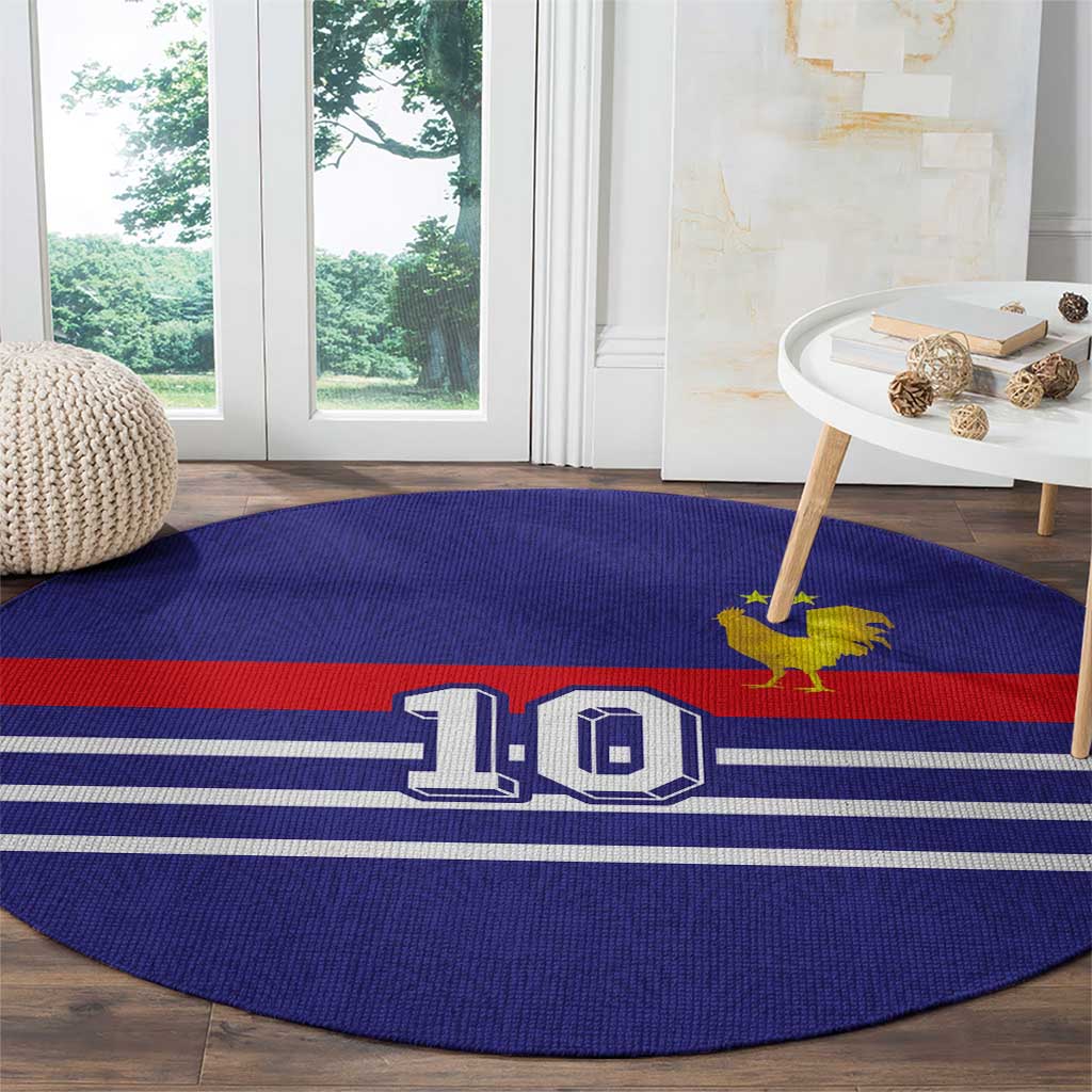 Custom French Football Round Carpet France 98 Retro Style