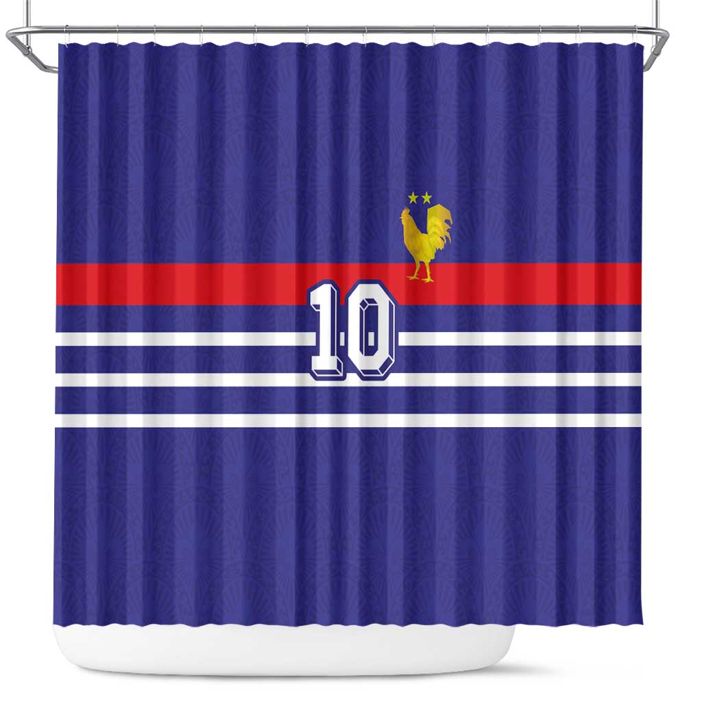 Custom French Football Shower Curtain France 98 Retro Style