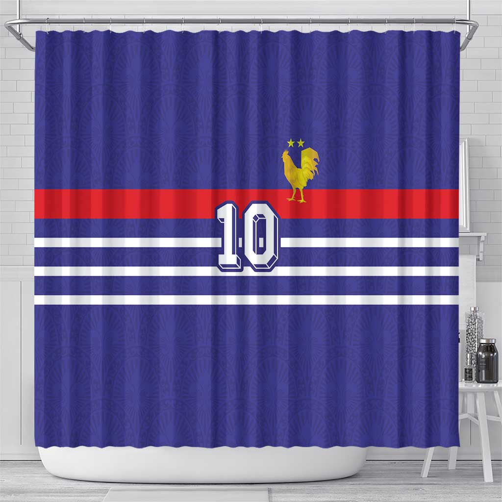 Custom French Football Shower Curtain France 98 Retro Style